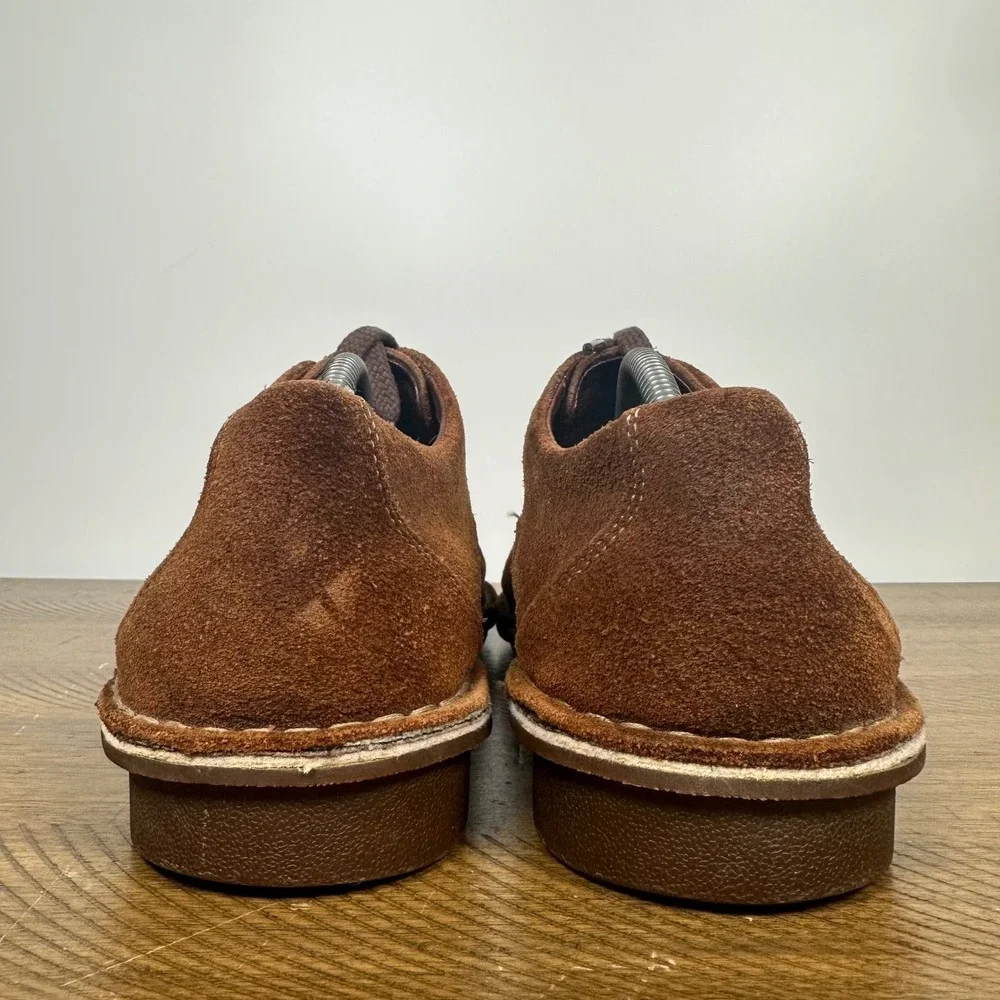 Clarks Shoes Mens 11.5 Brown Suede Plain Toe Derby Oxford Lace Up Casual Dress